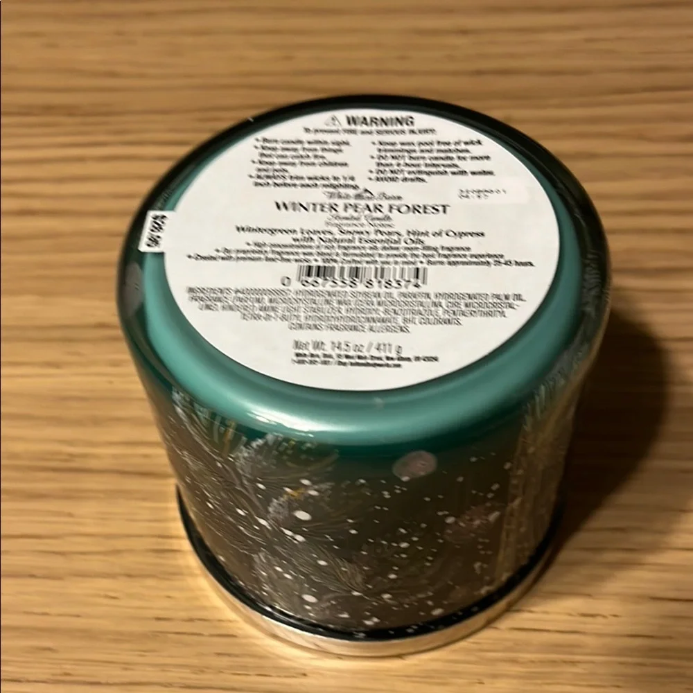 Bath & Body Works 3 Wick Candle. Winter Pear Forest.